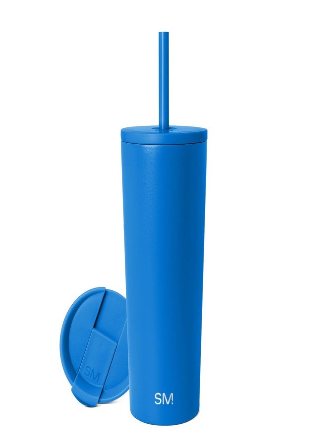 Simple Modern Insulated Tumbler with Lid and Straw | Iced Coffee Cup Reusable Stainless Steel Water Bottle Travel Mug | Gifts for Women Men Her Him | Classic Collection | 24oz | Supersonic Blue - Image 1