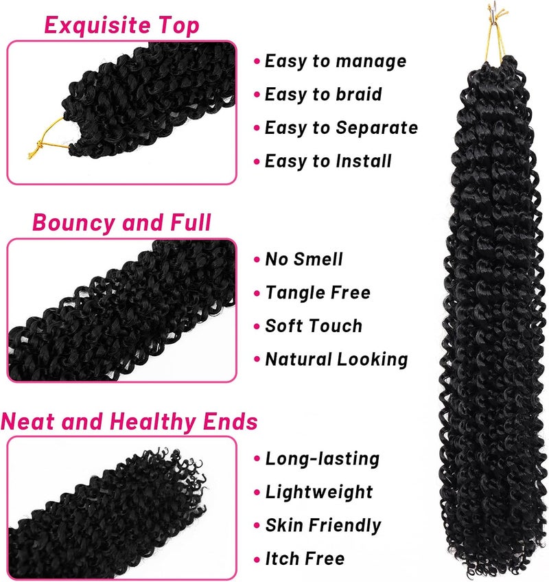 Dorsanee 7 Packs Passion Twist Hair 18 Inch Water Wave Synthetic Braids for Passion Twist Crochet Braiding Hair Goddess Locs Long Bohemian Locs Hair (22Strands/Pack, 1#) - Image 5