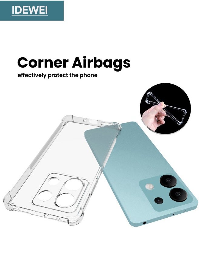 IDEWEI Redmi Note 13 Case(Not 4G), Designed for Redmi Note 13 5G Case, Redmi Note 13 Cover with Four Corner Anti-Fall Airbags, Slim Flexible TPU Rubber Soft Silicone Back Cover for Redmi Note 13 5G (Clear)  - Image 4