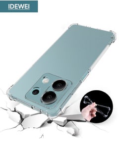 IDEWEI Redmi Note 13 Case(Not 4G), Designed for Redmi Note 13 5G Case, Redmi Note 13 Cover with Four Corner Anti-Fall Airbags, Slim Flexible TPU Rubber Soft Silicone Back Cover for Redmi Note 13 5G (Clear)  - Image 1