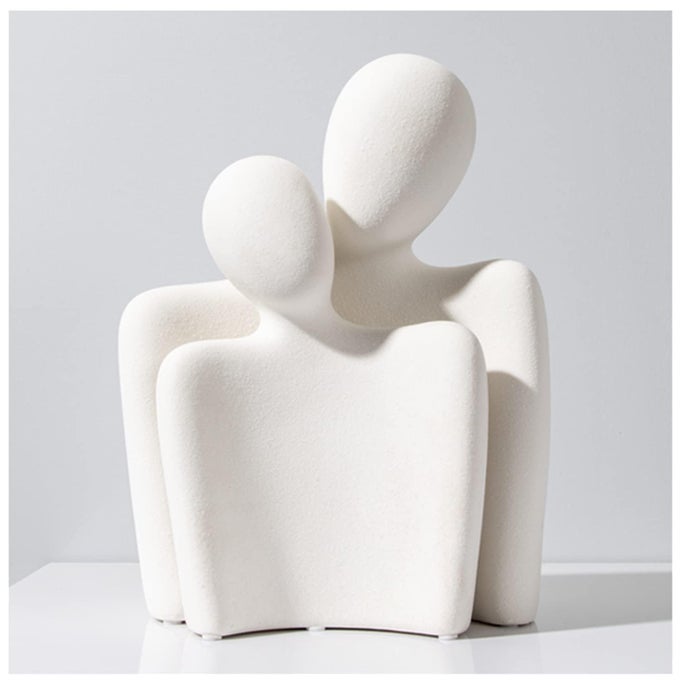 Katoonx Hugging Couple Statues Ceramic Lover Figurine Characters Coffee Table Decor White