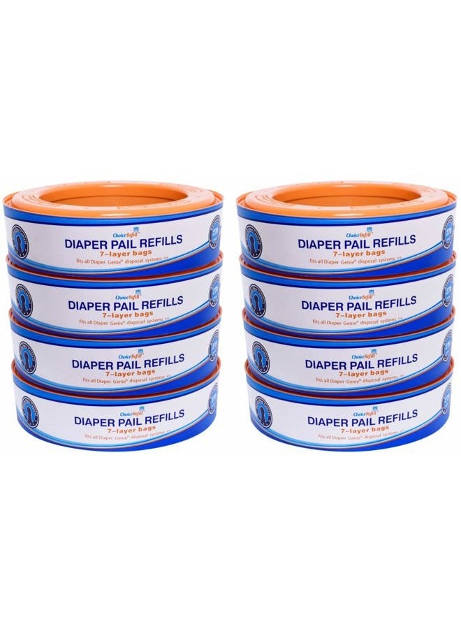 ChoiceRefill Compatible with Diaper Genie Pails, 8-Pack, 2160 Count - Image 1