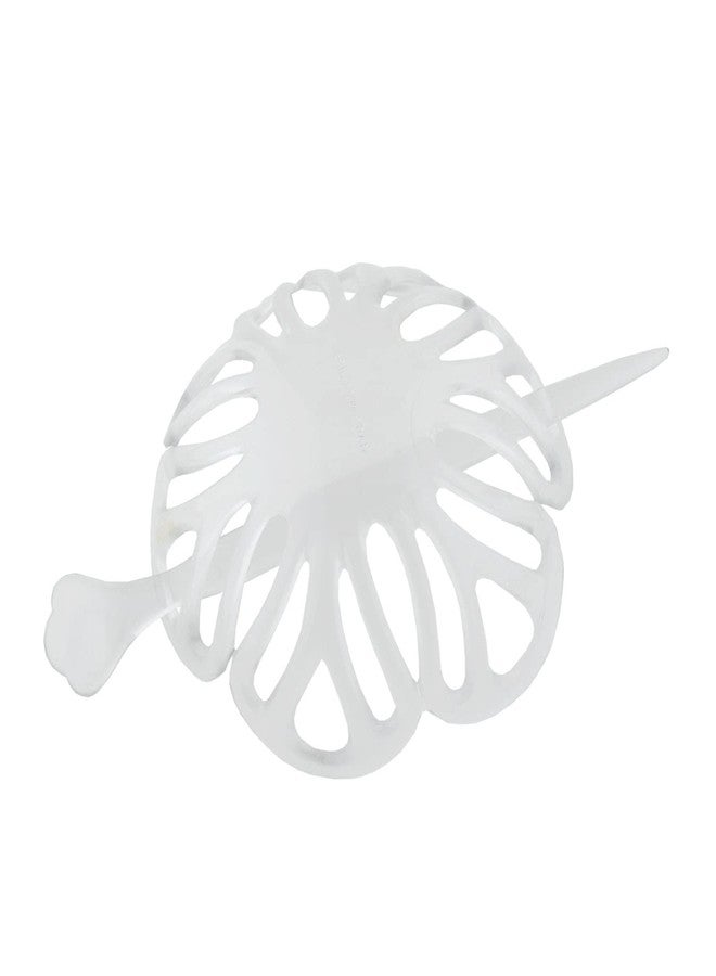 Parcelona French Radial Celluloid Chignon Hair Slide Pin Thru 3.5" Bun Cover Ponytail Holder Hair Updo Dome Round Hair Clips for Women, Made in France (Clear) - Image 1