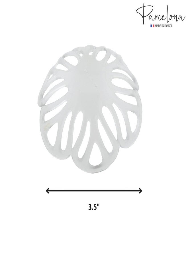 Parcelona French Radial Celluloid Chignon Hair Slide Pin Thru 3.5" Bun Cover Ponytail Holder Hair Updo Dome Round Hair Clips for Women, Made in France (Clear) - Image 5