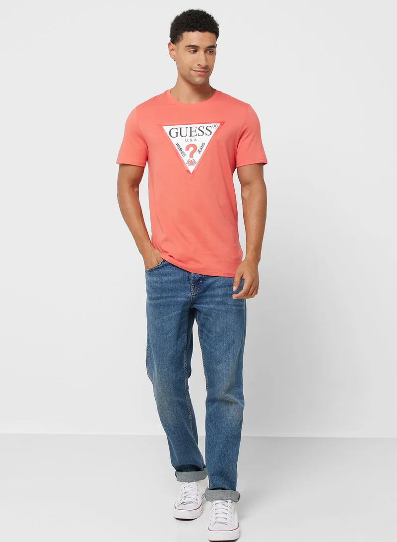 GUESS Logo Crew Neck T-Shirt