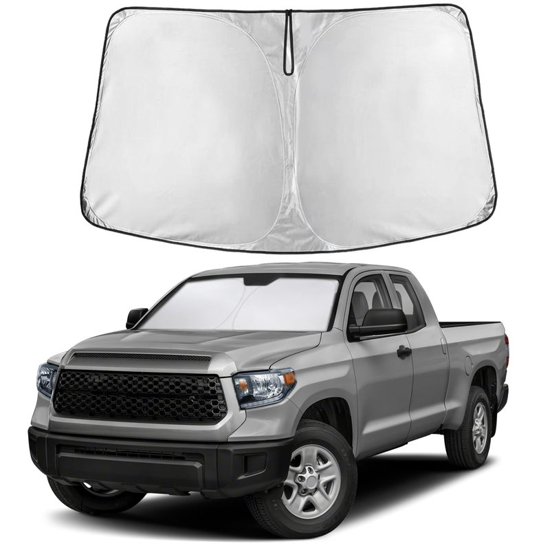 EcoNour Windshield Sun Shade Compatible for Toyota Tundra 20222026 Custom Fit Pickup Truck Front Window Sunshade Foldable UV Heat Reflective Sun Visor - Image 2