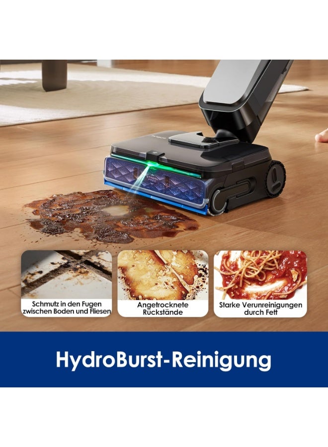 Tineco FLOOR ONE S9 Scientist Cordless Floor Washer, Smart 3-in-1 Vacuum Cleaner, Fast Drying 85°C FlashDry, 80 Min Autonomy, Lay-Flat 180° for Under Furniture, SmoothDrive 360°, LED Display 230 W Tineco FLOOR ONE S9 Scientist black - Image 3