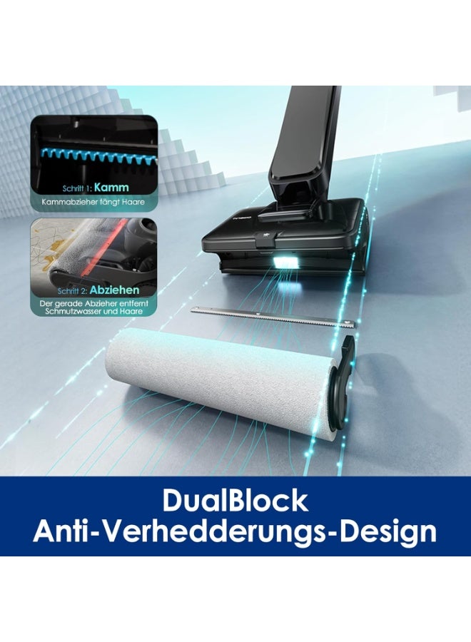 Tineco FLOOR ONE S9 Scientist Cordless Floor Washer, Smart 3-in-1 Vacuum Cleaner, Fast Drying 85°C FlashDry, 80 Min Autonomy, Lay-Flat 180° for Under Furniture, SmoothDrive 360°, LED Display 230 W Tineco FLOOR ONE S9 Scientist black - Image 4