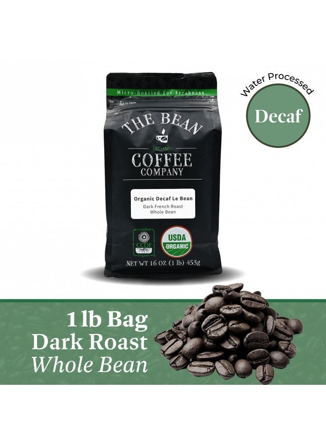The Bean Coffee Company The Bean Organic Coffee Company Organic Water Processed Decaf Le Bean, Dark French Roast, Whole Bean, 16-Ounce Bag  - Image 3