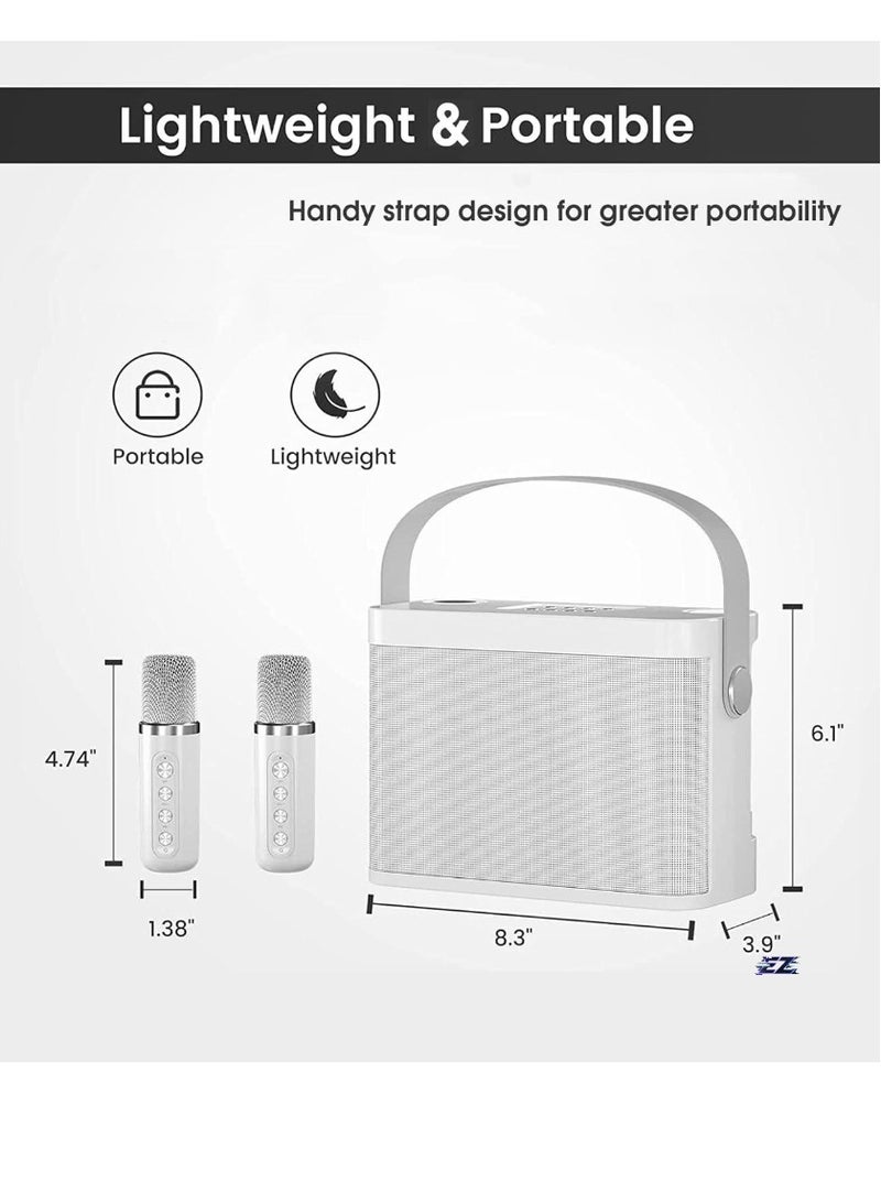 ELTRAZONE Karaoke Machine with 2 Wireless UHF Microphones – Portable Bluetooth Speaker System with Voice Cutting Feature, Ideal for Adults  Children, Perfect for Parties, Meetings, Weddings  Churches - Image 2