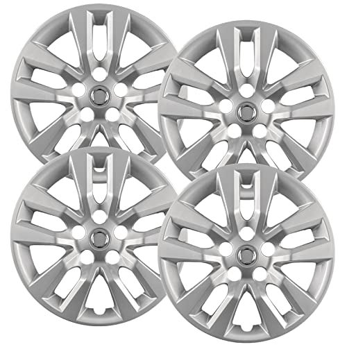 Hubcaps.com Hubcaps - Premium Quality 16 inch Silver Hubcaps / Wheel Covers fits 2013 2014 2015 2016 2017 and 2018 Nissan Altima, Heavy Duty Construction (Set of 4) (53088AMS-4) - Image 1