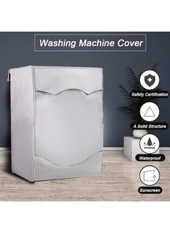 erorex Washing Machine Cover Washer Dryer Cover Polyester Material Zipper Design Waterproof Dustproof Adjustable Hood Suitable For Toilet Kitchen Bathroom Kitchen Etc  - Image 3