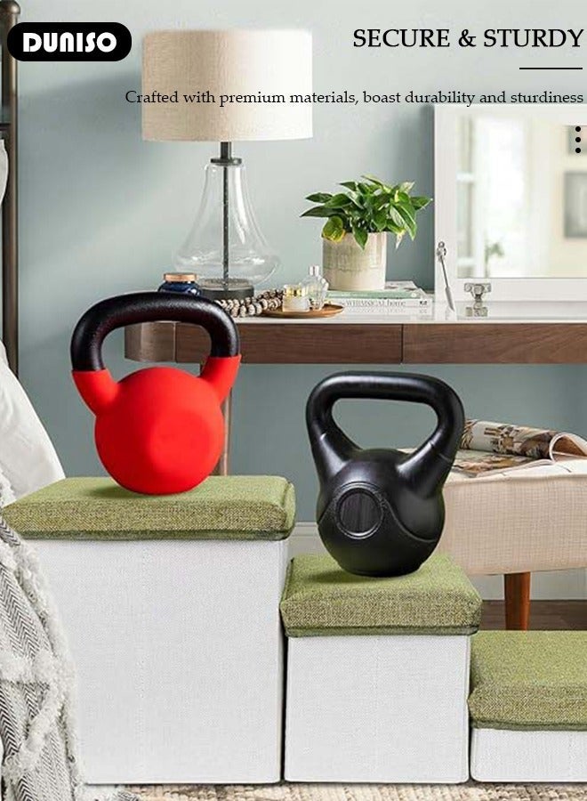 DUNISO 3-Step Foldable Pet Steps with Handle, 2-in-1 Soft Flannel Dog Stairs with Storage, Non-Slip Cat Steps with High-Elastic and Breathable Material Sponge for Puppy Kitten Climbing High Bed and Couch - Image 5