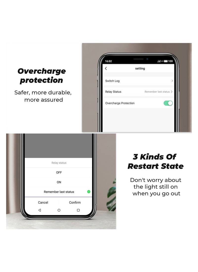UanTii UanTii 20A Smart Plug Tuya Wifi Wireless Remote Controlled Plug Timing Schedule Plug Works with Tuya Smart Life App and Alexa Google Home  - Image 4