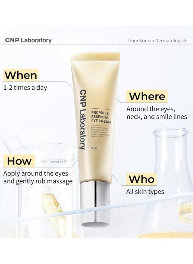 cnp laboratory - Propolis Essential Eye Cream 50ml, Korean Skincare, Nourishing Eye Cream - Image 1