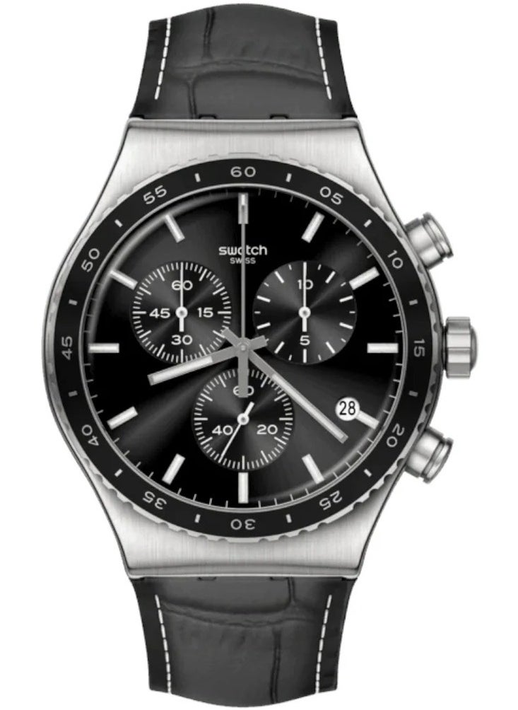Swatch - Swatch Chronograph Swiss Movement  Men's Watch with leather Strap  YVS495 - Image 1
