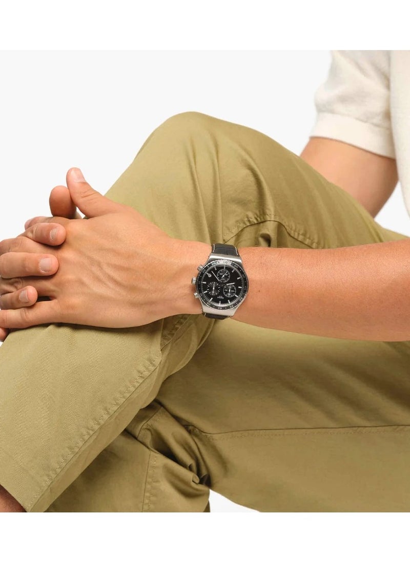 Swatch - Swatch Chronograph Swiss Movement  Men's Watch with leather Strap  YVS495 - Image 1