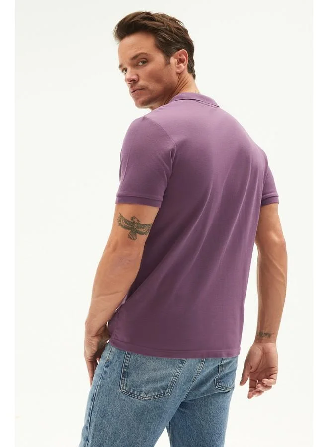 JUNE June 100% Cotton Men's Basic Regular Fit Polo Neck T-Shirt