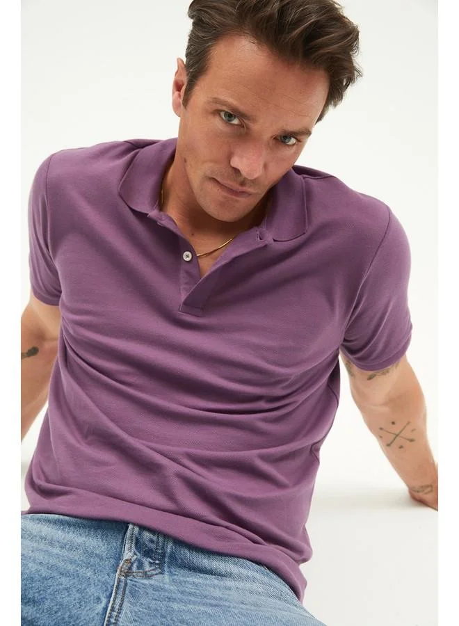 JUNE June 100% Cotton Men's Basic Regular Fit Polo Neck T-Shirt