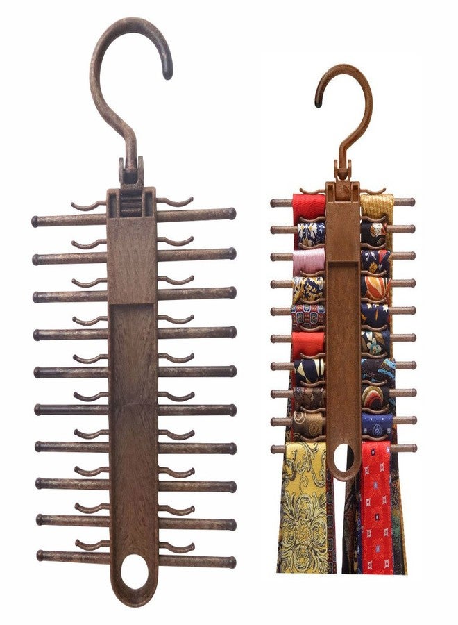 GARASANI Tie Rack Hanger 1 Pack Non-Slip Tie Scarf Rack Holder Hook Belt Hanger with 360 Degree Rotating,Securely up to 20 Tie,Best Multi-Use Space-Saving Plastic Organizer for Storage Closet - Image 1