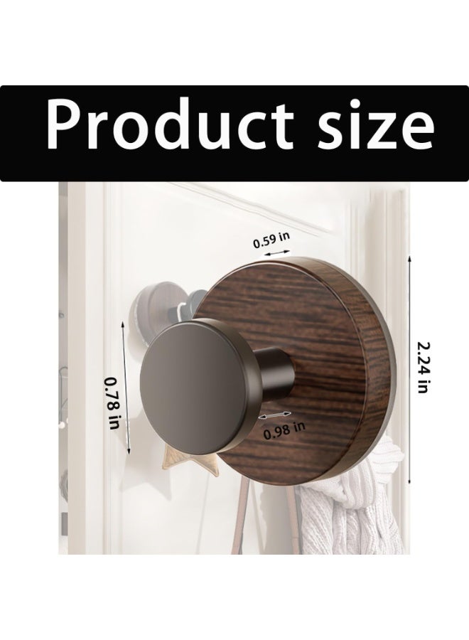 Bukela Suction Cup Hooks for Shower, Suction Cup Wreath Hanger for Front Door, Suction Cup Wreath Holder for Bathroom Kitchen Glass Door Mirror 4 Pack Walnut - Image 2