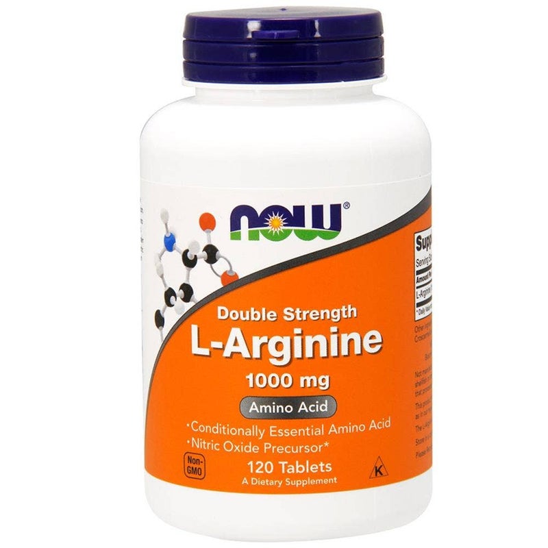 Now Double Strength 1000 mg L- Arginine Supplement Tablets For Vascular Support, Pack of 120's - Image 1