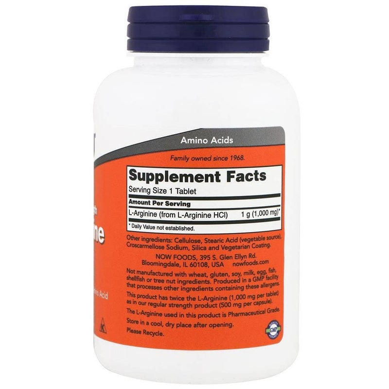 Now Double Strength 1000 mg L- Arginine Supplement Tablets For Vascular Support, Pack of 120's - Image 3