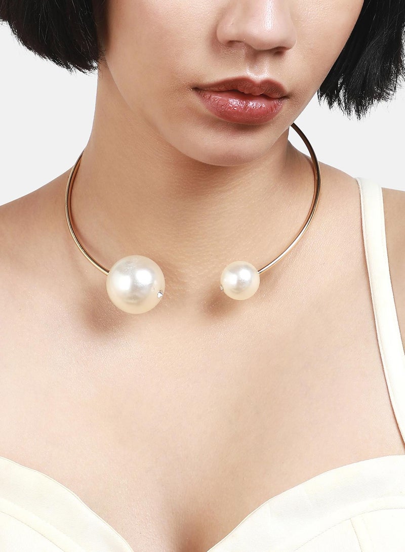 SOHI Elegant Pearl Artificial Choker Necklace Jewellery - Image 1