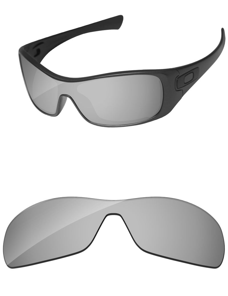 PapaViva Replacement Lenses for Oakley Antix OO9077 Sunglass Chrome Silver Pro+ Anti-reflective Polarized - Image 1