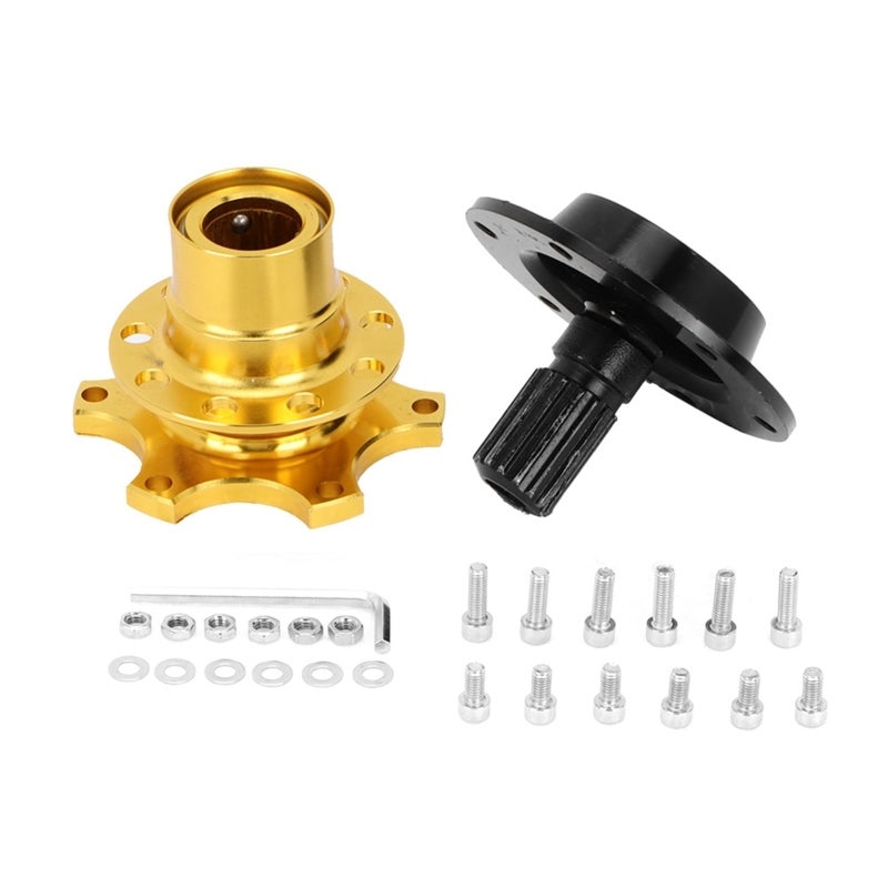Steering Wheel Quick Release Hub High Strength CNC Alloy Racing Design - Professional Competition Steering Wheel Hub Adapter for 6-Hole Steering Wheel - Image 1