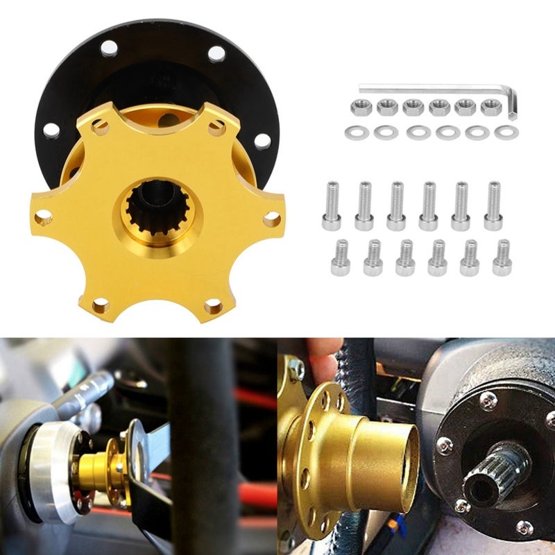 Steering Wheel Quick Release Hub High Strength CNC Alloy Racing Design - Professional Competition Steering Wheel Hub Adapter for 6-Hole Steering Wheel - Image 5