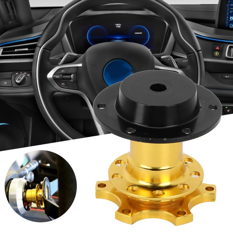 Steering Wheel Quick Release Hub High Strength CNC Alloy Racing Design - Professional Competition Steering Wheel Hub Adapter for 6-Hole Steering Wheel - Image 4