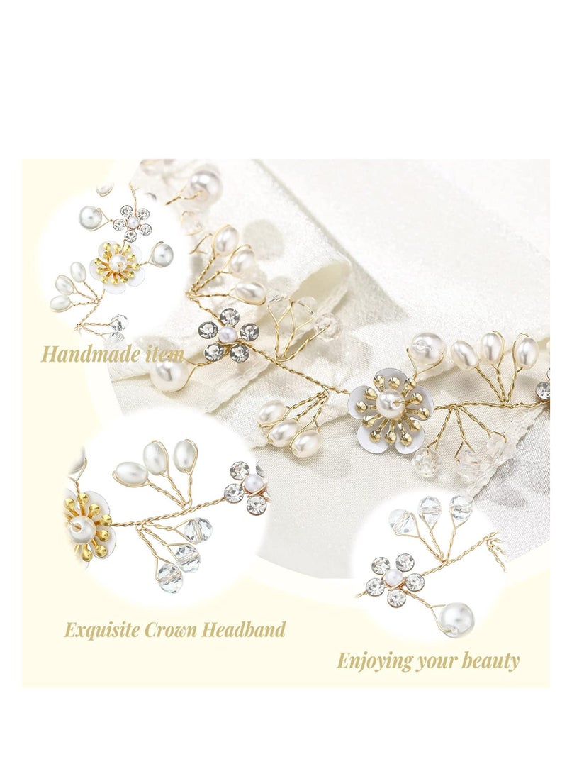 Loquat Wedding Hair Accessories for Kids Flower Pearl Girl Headpiece Princess White Headband Accessory Girls Vine Band 3PCS - Image 5