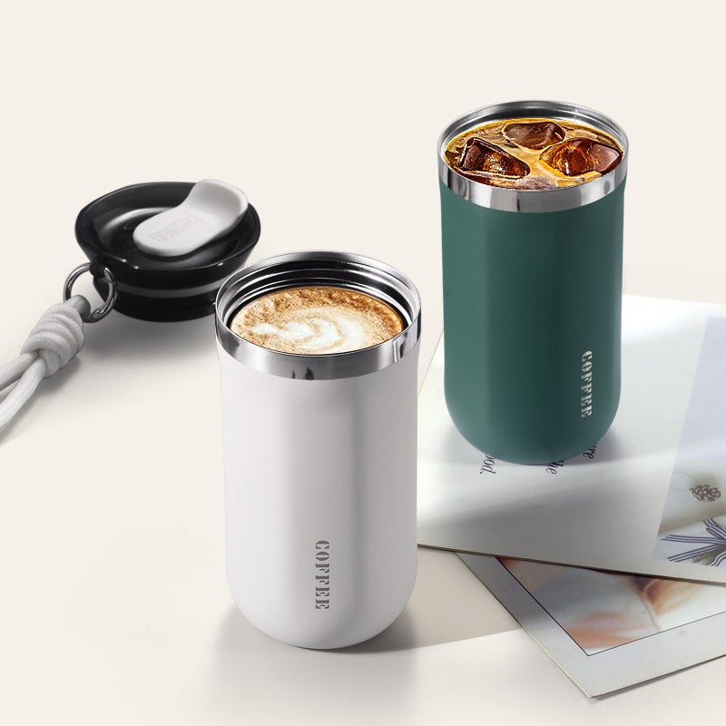 Ice American Coffee Cup 304 Stainless Steel Thermos Cup Female High-Looking Student Water Cup Accessible Luxury High-End Cup(500ml white, 350-500ml) - Image 3