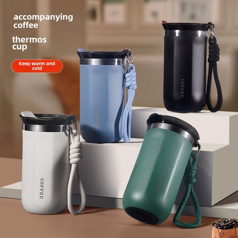 Ice American Coffee Cup 304 Stainless Steel Thermos Cup Female High-Looking Student Water Cup Accessible Luxury High-End Cup(500ml white, 350-500ml) - Image 5