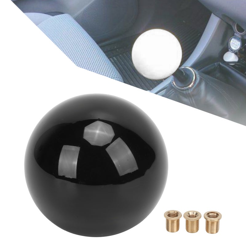 54mm Gear Shift Lever Head WearResistant with 3 Steel Adapters Replacement for Scion WRX M12X1.25 & MT Cars(Black ) - Image 1