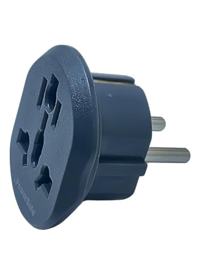 erorex Universal Travel Adapter Plug, Dark Grey, 250V 50/60Hz, Fits Wall Sockets in Europe & Asia, Plugs, Safety Shutter, Compact Indoor Power Converter - Image 2