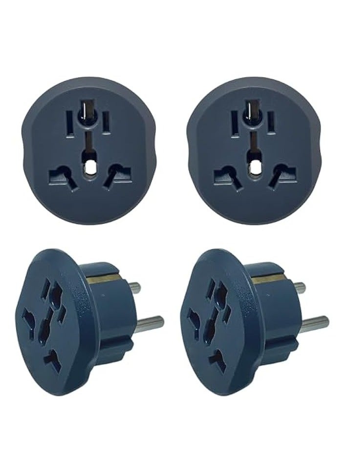 erorex Universal Travel Adapter Plug, Dark Grey, 250V 50/60Hz, Fits Wall Sockets in Europe & Asia, Plugs, Safety Shutter, Compact Indoor Power Converter - Image 1