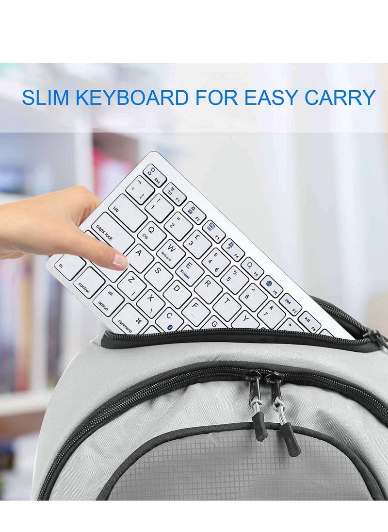 Y&D - Bluetooth Keyboard, Wireless Tablet Keyboards Compatible with Windows/Android/iOS, Keyboard for iPad/iPad Pro/iPad Air/iPad Mini, Samsung, iPhone and Other Devices, White - Image 1