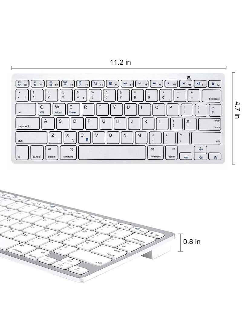 Y&D - Bluetooth Keyboard, Wireless Tablet Keyboards Compatible with Windows/Android/iOS, Keyboard for iPad/iPad Pro/iPad Air/iPad Mini, Samsung, iPhone and Other Devices, White - Image 1