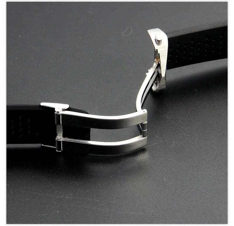 Bluejw 22mm 24mm Quick Release Silicone Watch Band - Waterproof Rubber Replacement Strap for Tag Heuer Carrera Monaco Sports Watches - Image 3