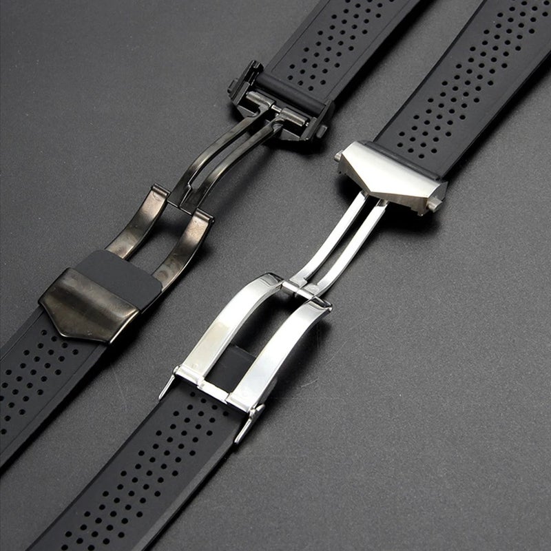 Bluejw 22mm 24mm Quick Release Silicone Watch Band - Waterproof Rubber Replacement Strap for Tag Heuer Carrera Monaco Sports Watches - Image 4