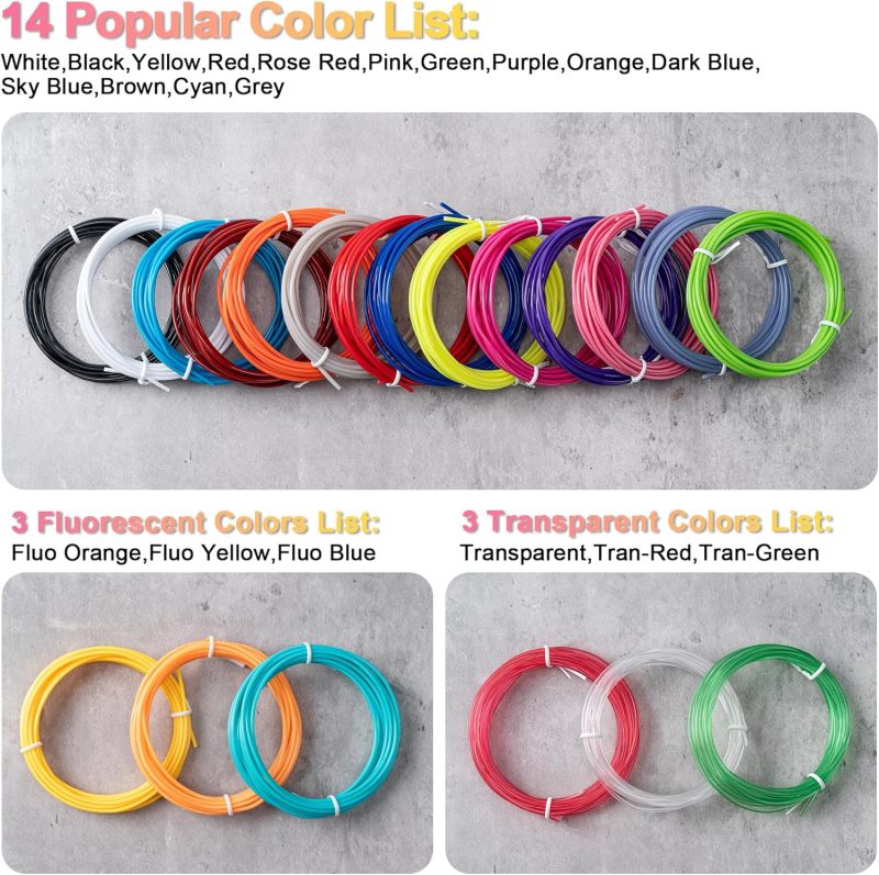 3D Pen Filament 1.75mm 20 Color High-Quality PLA Refills - No Breakage Or Clogging Vacuum-Sealed Filament for 3D Painting Art, 3D Pens And Printers - Image 3