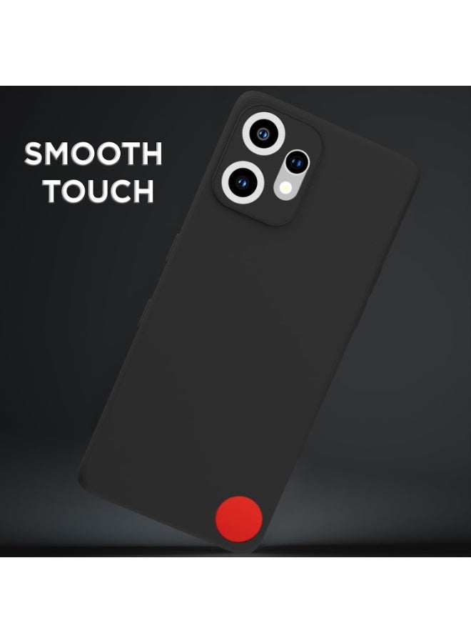 Case for CMF By Nothing Phone 2 Pro Fusion Soft Silicone Gel Rubber Cover Shockproof Matte Finish Back Cover Inner Fabric Lining with Camera Protection Case for CMF By Nothing Phone 2 Pro Black - Image 2