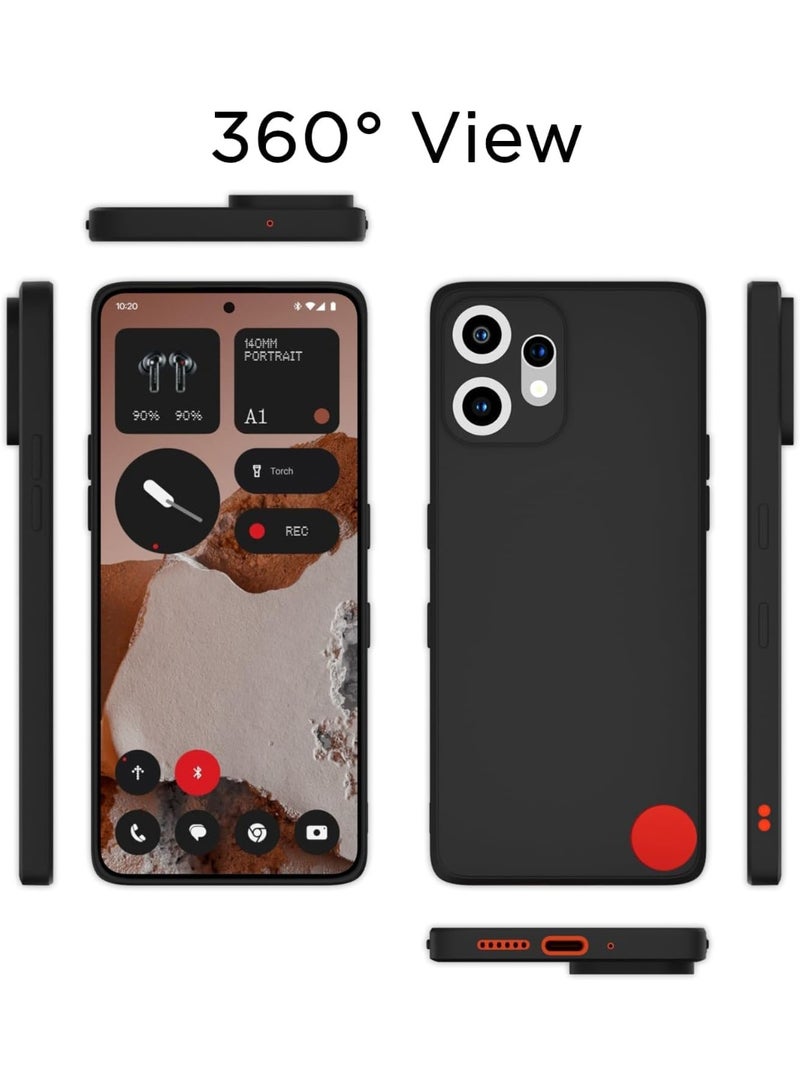 Case for CMF By Nothing Phone 2 Pro Fusion Soft Silicone Gel Rubber Cover Shockproof Matte Finish Back Cover Inner Fabric Lining with Camera Protection Case for CMF By Nothing Phone 2 Pro Black - Image 4