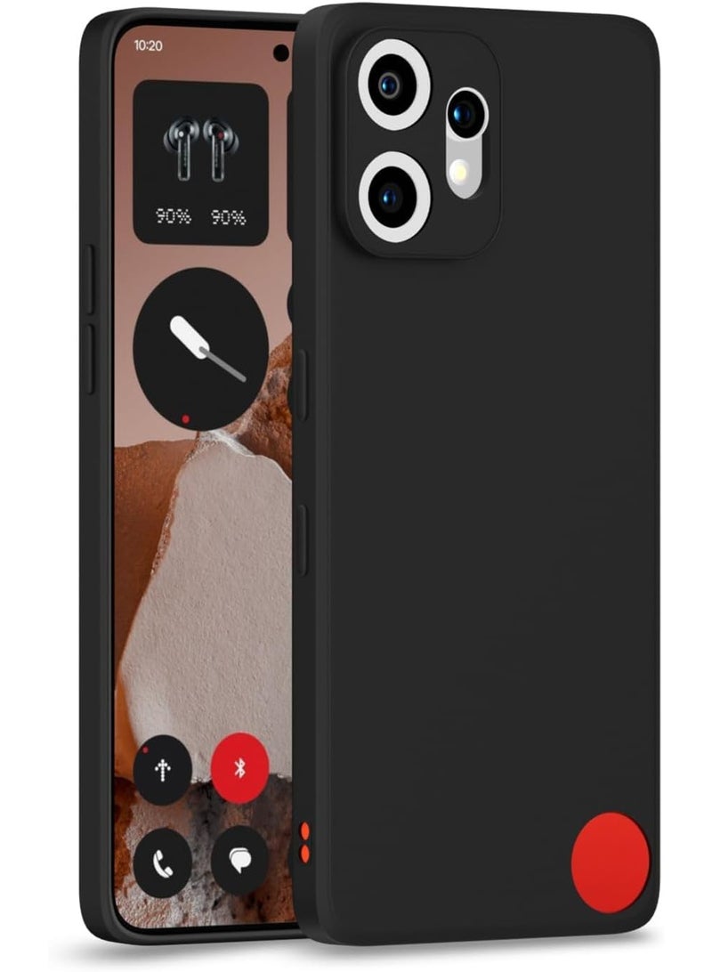 Case for CMF By Nothing Phone 2 Pro Fusion Soft Silicone Gel Rubber Cover Shockproof Matte Finish Back Cover Inner Fabric Lining with Camera Protection Case for CMF By Nothing Phone 2 Pro Black - Image 1