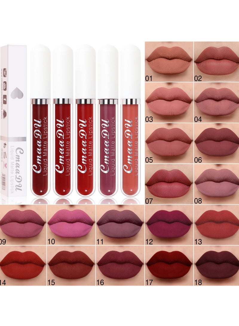 CmaaDu 1pc Liquid Lipstick Lip Gloss, Waterproof Nude Lipstick, Non Fade Long Lasting Color Matte, Natural Formula Hydrating Lip Liner Pens for Multiple Occasions, (Color Matte Lip Gloss_04) - Image 3