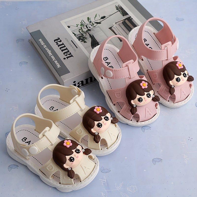 Summer Sandals For Kidsren Aged 1-3 Years Old, Non-Slip Soft Sole Infant Little Girl Baby Princess Toe Shoes - Image 2