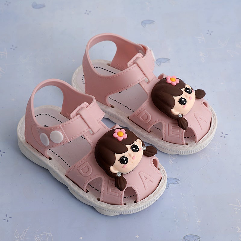 Summer Sandals For Kidsren Aged 1-3 Years Old, Non-Slip Soft Sole Infant Little Girl Baby Princess Toe Shoes - Image 1