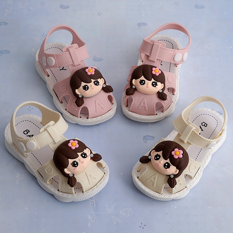 Summer Sandals For Kidsren Aged 1-3 Years Old, Non-Slip Soft Sole Infant Little Girl Baby Princess Toe Shoes - Image 3